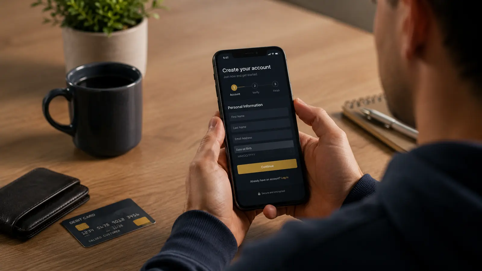 Sportsbook account registration interface