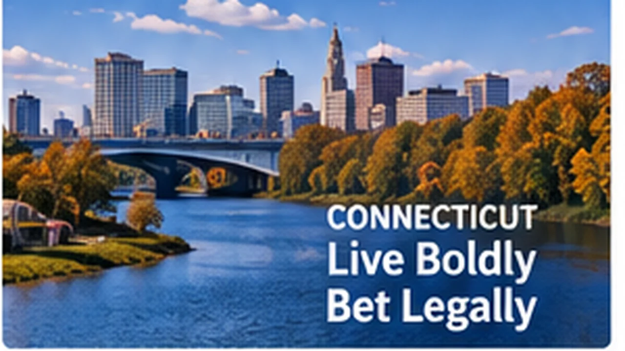 Connecticut city and waterfront illustration for legal sports betting