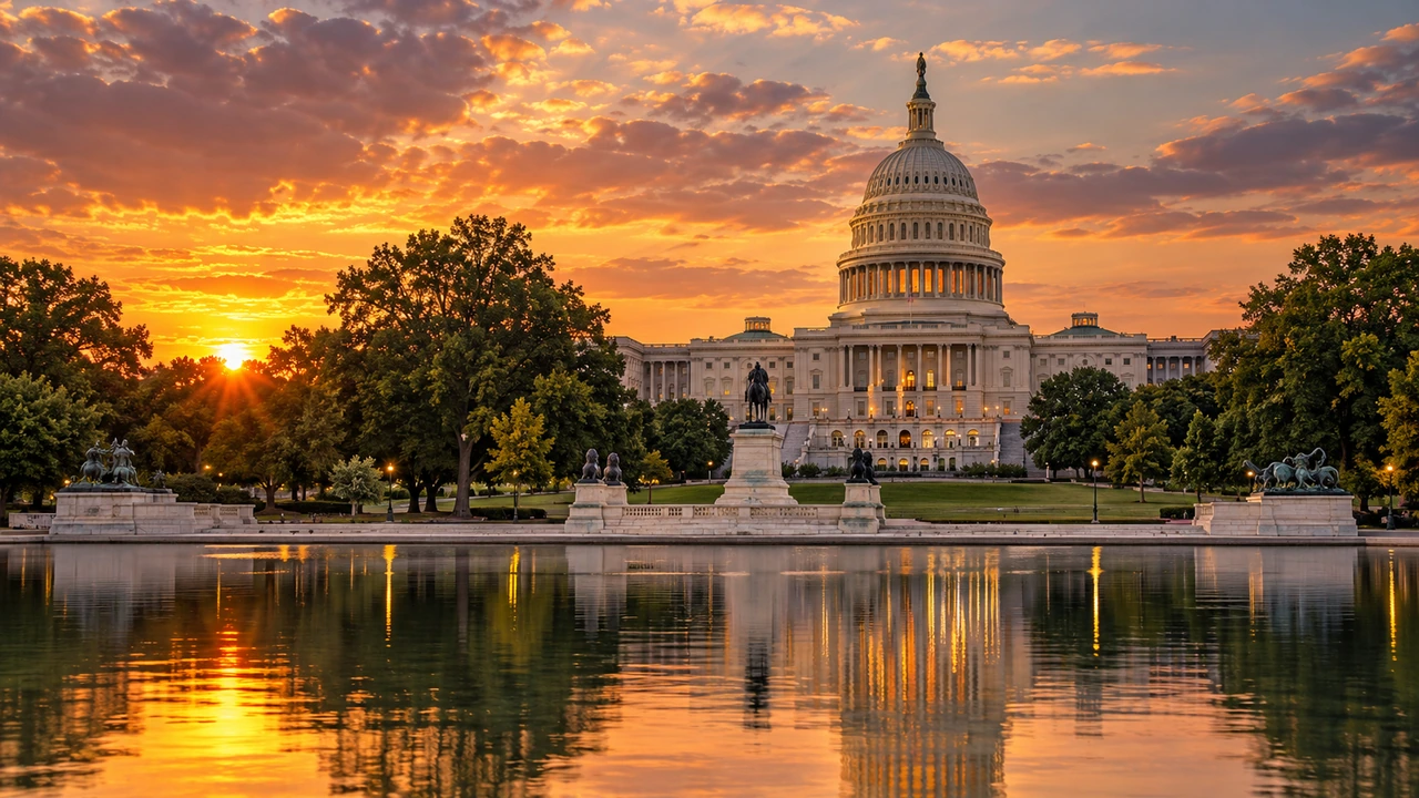 United States Capitol in Washington, D.C. at sunset