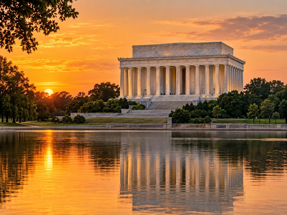 Lincoln Memorial in Washington, D.C. at sunset